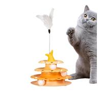 Genérico para Gatos: tapete de rodamiento rápido de 9,84x7,87x16,93 Pulgadas, Flexible para Mascotas, Juego Giratorio de PP con caña de Pescar de jugute | Juego de Inteligencia