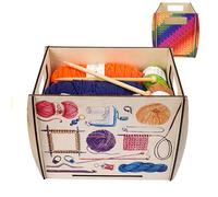 Generico Para hilo de madera | Multifuncional con asas | Organizador de hilos de ganchillo manual - para casa, dormitorio, habitación creativa, principiantes, profesionales, mujeres