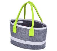 Genérico para la compra de fieltro - Organizador de transporte ovalado de 35 x 20 cm, almacenamiento utilitario plegable, material de mezcla de lana gruesa gris | Contenedor de juguetes de viaje par