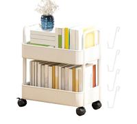 Genérico para Libros Rodante, Estante para Libros Móvil con Ruedas, Estante Paraa Almacenamiento De Refrigerios De 2 Niveles - Móvil Paraa Almacenamiento De Juguetes Parra El Hogar con Ruedas, Parr
