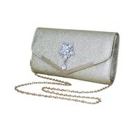 Genérico para mujer, bolsas de boda, 9,45 x 5,12 x 1,97 pulgadas Magnetic Closure & Storage Pouch with Chain Strap, Evening Purse for Wife, Girlfriend, Stylish Small Bag to Special Ocasiones, dorado