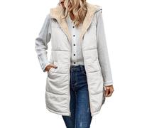 Genérico para mujer de piel sintética larga chaqueta Shaggy chaleco sin mangas casual otoño invierno térmico Chalecos mujer invierno cálido abrigo sin mangas casual Fluffy chaquetas abrigo diario
