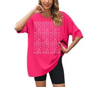 Genérico para mujer, octubre, rosa, debe luchar contra el cáncer de mama, camiseta con cuello en V, camiseta para mujer, 01 rosa brillante, S