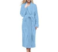 Genérico para mujer vestido de dormitorio polar grueso invierno ultra suave confort sauna vestidos albornoz esponja caliente ropa de noche tejido esponja absorbente cuello chal acogedor albornoces