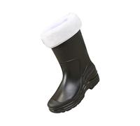 Genérico para niñas, talla 3 pantalones cortos de lluvia para mujer, Ankle Rainboot Garden Boot Ladies Rubber Outside Work With Comfort Botas altas para mujer, tacón con cordones, Le Noir, 36 EU
