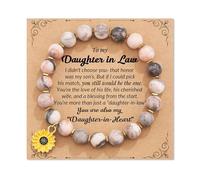 Genérico para perlas abuelita Mm clásico pulsera Inspirational Card Elastic Adjustable Girls Natural Stone Round Beads pulsera clásica pulsera en pareja anillos, talla única, Plástico, No Gemstone