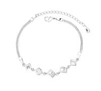 Genérico para perlas Luna regalo elástico joyería corazón encanto cadena pulsera Hollow Out Heart pulseras para mujer joyería regalo rodonita joyería, talla única, Zinc alloy, No Gemstone