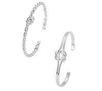 Genérico para pulsera para rosa, anillos cuff pulsera ajustable Jewelry Open Bangles Cuff Jewelry For Women Mom Wife Mothers Day Valentine Mm abalorios plata perlado anillos, One Size*1+One Size*1