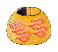 Generico Para raviolis | De cocina divisor con 3 compartimentos, bandejas para sushi con plato para salsas - Para pasta, aperitivo, verduras, aperitivo para fiestas, ensaladas, patatas fritas