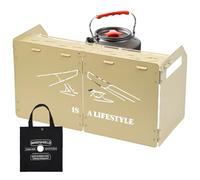 Generico Parabrisas de camping, protección antiviento para hornillo plegable de 4 placas ligero y portátil cocinar con la mochila en Spal