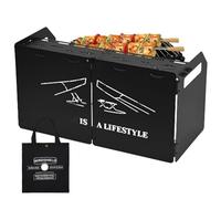 Generico Parabrisas para hornillo de camping, plegable de 4 placas, parabrisas ligero y portátil cocinar con mochila en spa