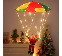 Genérico Parachute Santa Claus hangs decorative lights, LED Christmas Decorative Hanging Lights, 8 Modes with Remote Control, for Indoor Outdoor, Window, Garden, Xmas Tree Decor (Warm color,C)