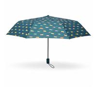 Genérico Paraguas con Diseño de Perros Salchicha Dachshund Con Suéteres De Colores 110 cm, Resistente al Viento, Plegable para Hombre y Mujer (Verde)