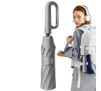 Generico Paraguas plegable automático con gancho totalmente automático | Protección UV Windproof Umbrellas con asa para carabiner | Compact Travel Auto Open Close Portable Rain Sun Shield for Women