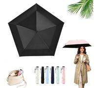 Genérico Paraguas tipo lápiz Japón, sombrilla plegable compacta ultraligera con protección solar UPF 50+, mini paraguas viaje for mochila, bolso, viajes diarios y uso al aire libre(negro)