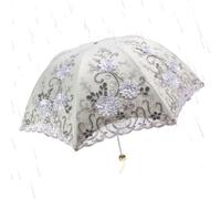 Generico Paraguas UV | resistente al viento plegable estilo vintage | Mini paraguas plegable de viaje, para exteriores, playa, picnic, viajes, senderismo y desplazamiento en o, gris,