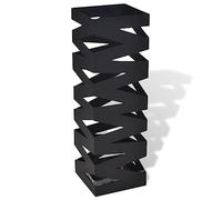 Genérico Paragüero Cuadrado Soporte para Bastones de Acero Negro 48,5 cm,Casa y jardín,Productos del hogar,Organización y Almacenamiento,Perchas y estanterías,Paragüeros,Negro,1.82 KG,242469