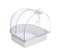 Genérico Parakeet Bath For Cage, Clear Shower Bowl Box, Splashproof Transparent Cage Bird Bath, For Indoor Window Cockatiel Conure Canary Hummingbird
