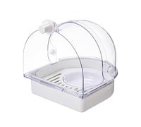 Genérico Parakeet Bath For Cage, Clear Shower Bowl Box, Splashproof Transparent Cage Bird Bath, For Indoor Window Cockatiel Conure Canary Hummingbird