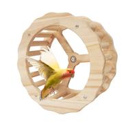 Genérico Parakeet Exercise Wheel - Wood Running Exercise Wheel for Budgies Conures Cockatiels Parrots, Bird Intelligent Toy for Fun Activity and Physical Exercises, Pet Accessory Cage or Aviary