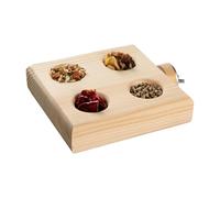 Genérico Parakeet Foraging Toys - Wooden Natural Interactive Feeder, Fun Pecking Bird Toy, Stimulating Enrichment Activity, Safe Play, Chicken Bird Entertainment for Patio, 3.1x3.1x1inch