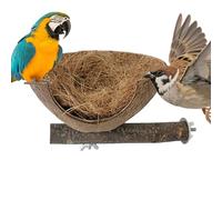 Genérico Parakeet Nest Anti-Pecking Nesting House for Birds Cockatiel Conure Lovebird Canary Finch Safe Sleeping Habitat Winter Nesting Box for Cage Indoor Aviary Bird Care