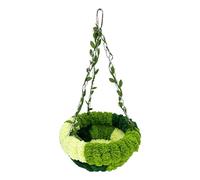 Genérico Parakeet Nest, Plush Bird Breeding Bed, Soft Green Cage Nest with Warm Design, Fabric Pet Shelter, Comfort Resting Hut with Gentle Insulation Build, Sleeping Accessory for Indoor