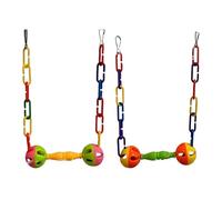 Genérico Parakeet Swing - ABS, 7.87x5.31in Colorful Perch Bird Toy Set | 2-Piece Swing, Ladder and Hammock Accessories for Conures, Lovebirds, Canaries, Small Pets, Cage Enrichment