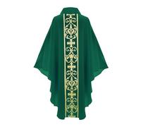 Generico Paramento de la Casulla Sacerdote Católico Cruz Dorada Iglesia Vestido de Misa Cuello Redondo Sacerdotes Católicos Celebrante Padre Feria Vestida Estola Vestida Chaleco Cuello Redondo Bata