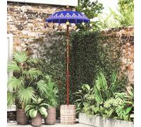 Genérico Parasol con Base Azul, Marrón 250 cm Algodón, Madera,Casa y jardín,Jardín,Artículos de Exterior,Azul,27.75 KG,3356911