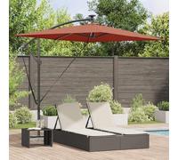Genérico Parasol de Cantilever Tipo plátano Terracota 294 x 200 x 254 cm,Casa y jardín,Jardín,Artículos de Exterior,Sombrillas,Bermellón,13.7 KG,42003398