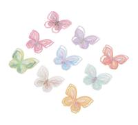 Genérico Parches Termoadhesivos de Mariposas Bordadas de Organza Doble Capa 18 Piezas Apliques de Encaje para Ropa Zapatos y Bolsos Decoración Creativa y Manualidades