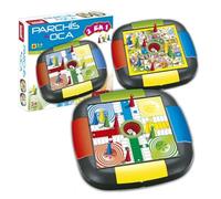 Genérico Parchis y Oca Automático/Juego de Mesa 2-4 Jugadores/Juego Tradicional para Niños y Adultos/Reversible 2 en 1 Ambas Caras