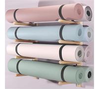 Genérico Pared esterillas Estante Madera Altura De La Capa 61 48 22 16 In Estera De Soporte Soporte De Madera, Soporte para Yoga Montaje En Pared De Madera, Almacenamiento(9 Layer 155cm/61in)