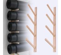 Genérico Pared esterillas Estante Madera Estante Madera para Yoga, Soporte De Madera para Estera para Gimnasio, Organizador De Madera para Equipos De Yoga, Estructura Robusta(9 Layer 155cm/61in)