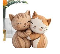 Genérico Pareja Gatti | Enseñar Madera Decorativa | Nice 2D Table Signal Ornation Desk Bookshop Entrance De La Hora del Dormitorio Cumpleaños Originales para Amantes Animales De Estilo Lindo