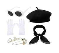 Genérico Paris Costume Dress, Vintage French Scarf, Elegant Apparel with Chic Design, Fashion Outfit with Comfortable Fit, 5.71x5.55 Inches Cosplay Accessory, Costumes for Family Photo Event