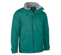 Genérico Parka Impermeable Rip-Stop Profesional Costuras Termoselladas - Chaqueta Acolchada Térmica y Capucha Escamoteable, Multi-bolsillos y Resistente | Talla S, Verde Amazonas