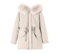 Genérico Parka Mujer, Bomber Cremallera Invierno Chaqueta de Pelo, Mono Termico Abrigo de Plumas, Anoraks Pelo Forros Ligera Bata Largos Cazadoras Mujer, L