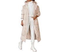 Genérico parkas mujer invierno Abrigos Mujer Invierno Chaqueta Con Cremallera De Piel Sintética Cálido Larga Plumifero Cortavientos Con Bolsillos Plumiferos plumas largo
