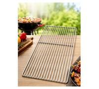 Genérico Parrilla de Acero Inoxidable para Asar y Hornear, Rectangular | Acero inoxidable; Uso en horno y barbacoa; Diseño rectangular; Fácil de limpiar; Almacenamiento compacto(26x100cm/10.2x39.4")