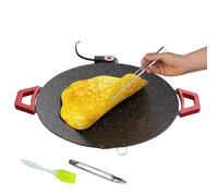 Genérico Parrilla Eléctrica de Interior | Sartén Portátil Antiadherente,Grill Pequeño para Interiores con Cepillo de y Tenacillas,para Cocinar En La Cocina Desayuno Filete Pancake Hamburguesa Huevo