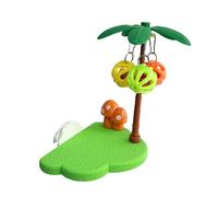 Genérico Parrot Cage Perch Stand, Hanging Bird Toy with Bells, Wooden Perch Bar with Chew Parts, Bird Enrichment Cage Accessory for Birds, Toy for Cockatiels Parakeets Conures Small Medium