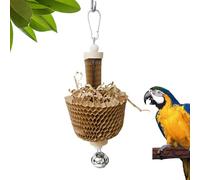 Genérico Parrot Chew Toy - 9.84in Hanging Bird Shredding Toy, Natural Wood Bite To, Cage Decor Boredom Relief | Interactive Bird For Parrots Cockatiels Cage Play Chewing Training Entertainment