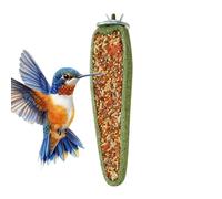 Generico Parrot Gnawing Toy - 12 x 4 cm Bird Treat Perch Stand With Grain Hay Ball | Enrichment Training Reward Chew Stick For Cockatiel Lovebird Parakeet Cage Balcony Garden Backyard