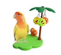 Genérico Parrot Perch Stand - Chew Bells Enrichment Exercise Toy, Inside Cage, Hanging Natural ABS Foot Rest | Creative Boredom Buster Device, Small Medium Large Breeds Cockatiels Parakeets Lovebirds