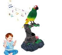 Generico Parrots Electric Battery - Control Voice Parrots, Cute Battery Operated Electric Batterry Control Simulation Parrotts, Sound Activated Parakeet Repeats What You Say On A Tree Branch Desk