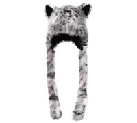 Genérico Pasamontañas Cómodo para Mujer Gorro De Carnaval De Invierno con Estampado De Leopardo Orejas Largas Y Trenzas Cálido Y Cómodo para Climas Fríos