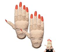 Genérico Pasamontañas gigante de ganchillo hecho a mano, máscara facial completa de ganchillo divertida para festivales, cosplay, Halloween, fiestas. (2Pcs)