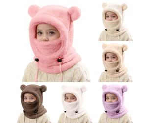 Genérico Pasamontañas Térmico de Invierno Niños, Multifuncional Balaclava Prueba de Viento Cálido Máscara de Esquí, Cute Animal Gorro Forro Polar con Calentador de Cuello para Niños Niñas 3-10 Años
